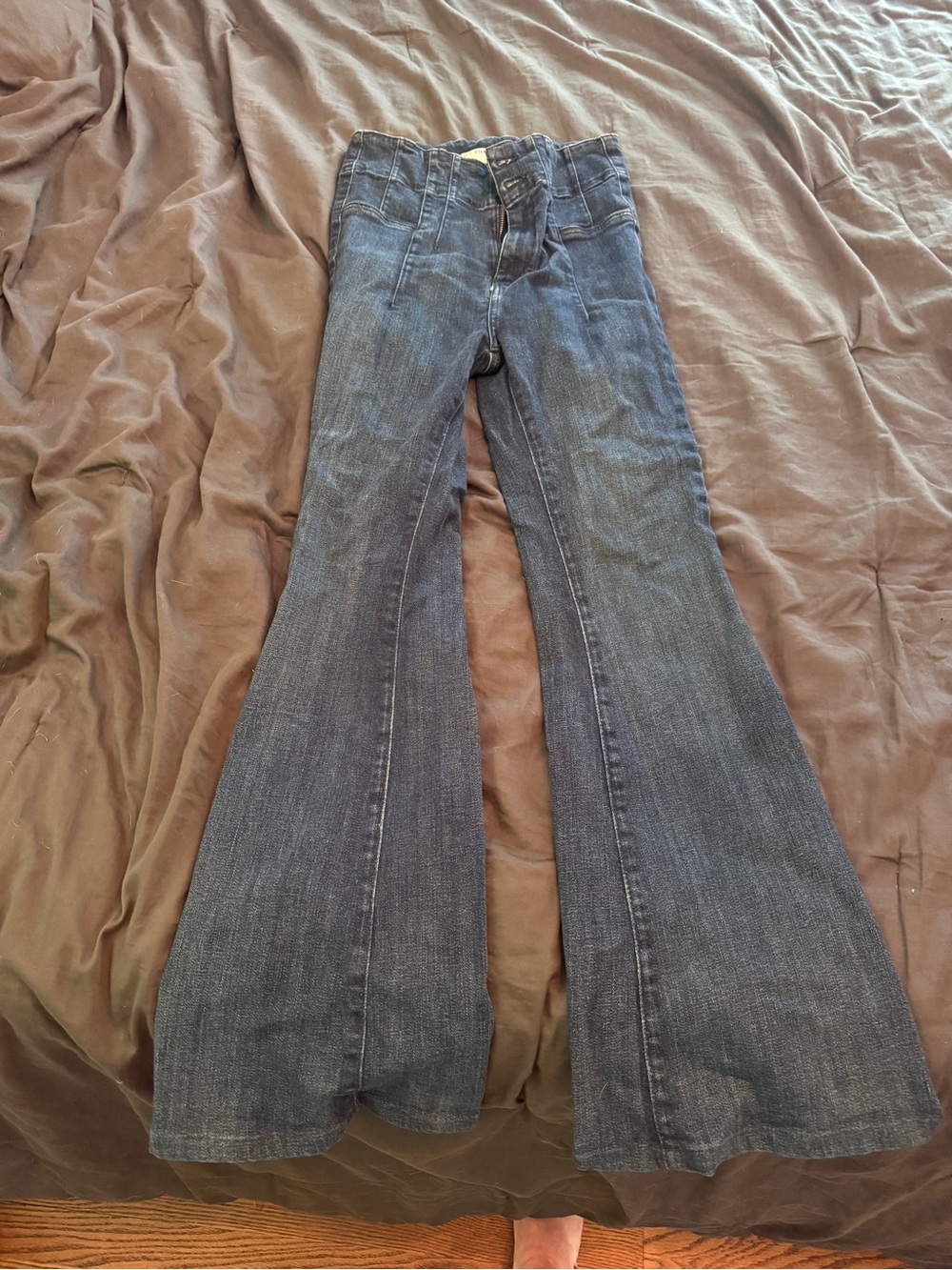 Free People Dark Indigo Flared Jeans